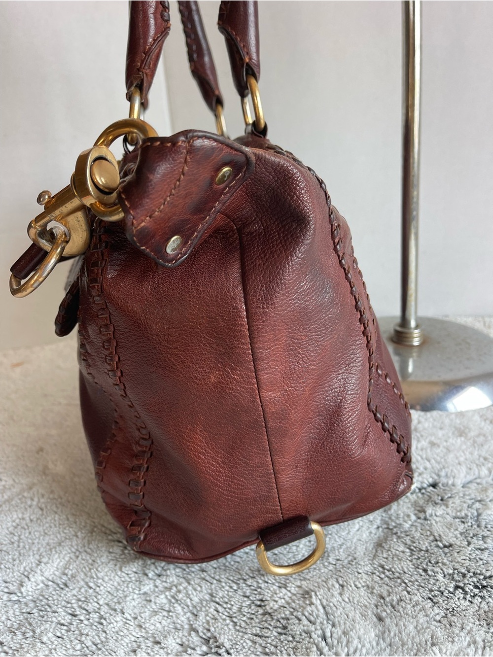 Rebecca Minkoff MBA Brown  Leather Satchel Bag Crossbody Purse - Picture 9 of 15